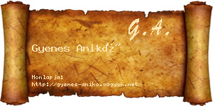 Gyenes Anikó névjegykártya